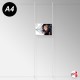 Ceiling-to-Floor Rod Display System, A4 & A3 (Complete Rod Fittings & Poster Pocket Set, Portrait & Landscape)