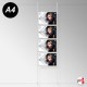 Ceiling-to-Floor Rod Display System, A4 & A3 (Complete Rod Fittings & Poster Pocket Set, Portrait & Landscape)