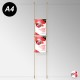 Ceiling-to-Floor Rod Display System, A4 & A3 (Complete Rod Fittings & Poster Pocket Set, Portrait & Landscape)