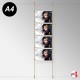 Ceiling-to-Floor Rod Display System, A4 & A3 (Complete Rod Fittings & Poster Pocket Set, Portrait & Landscape)