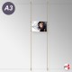 Ceiling-to-Floor Rod Display System, A4 & A3 (Complete Rod Fittings & Poster Pocket Set, Portrait & Landscape)