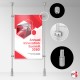 Ceiling-to-Floor Rod Display System, A4 & A3 (Complete Rod Fittings & Poster Pocket Set, Portrait & Landscape)