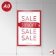 Ceiling-to-Floor Rod Display System, A1 & A0 (Complete Rod Fittings & Poster Pocket Set, Portrait & Landscape)