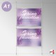 Ceiling-to-Floor Rod Display System, A1 & A0 (Complete Rod Fittings & Poster Pocket Set, Portrait & Landscape)