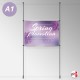 Ceiling-to-Floor Rod Display System, A1 & A0 (Complete Rod Fittings & Poster Pocket Set, Portrait & Landscape)
