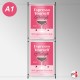 Ceiling-to-Floor Rod Display System, A1 & A0 (Complete Rod Fittings & Poster Pocket Set, Portrait & Landscape)