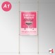 Ceiling-to-Floor Rod Display System, A1 & A0 (Complete Rod Fittings & Poster Pocket Set, Portrait & Landscape)