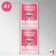 Ceiling-to-Floor Rod Display System, A1 & A0 (Complete Rod Fittings & Poster Pocket Set, Portrait & Landscape)