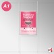 Ceiling-to-Floor Rod Display System, A1 & A0 (Complete Rod Fittings & Poster Pocket Set, Portrait & Landscape)