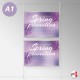 Ceiling-to-Floor Rod Display System, A1 & A0 (Complete Rod Fittings & Poster Pocket Set, Portrait & Landscape)