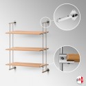 Wall-to-Wall Rod Display Wooden Shelf (Suspended Rod System & Shelves of Various Styles)