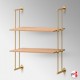 Wall-to-Wall Rod Display Wooden Shelf (Suspended Rod System & Shelves of Various Styles)