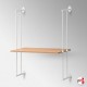 Wall-to-Wall Rod Display Wooden Shelf (Suspended Rod System & Shelves of Various Styles)