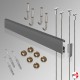 'All-in-one' HD Clip Rail 2m Gallery System Kit, Heavy Duty Picture Rail & Hooks Set (Wall Hanging)