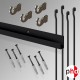 'All-in-one' HD J Rail 2m Gallery System Set, Picture Hanging Rods & Heavy Duty Track Set (Wall Hanging)