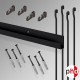 'All-in-one' HD J Rail 2m Gallery System Set, Picture Hanging Rods & Heavy Duty Track Set (Wall Hanging)