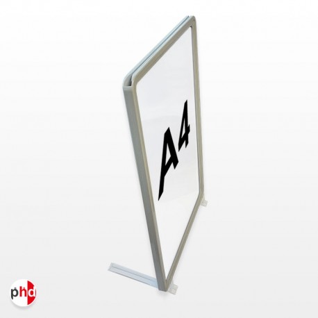 A4 Angled Poster Stand, Multi-position L-shape Display (Silver, Black, Blue, Red)