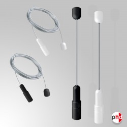 Ceiling to Floor Display Cables, Black & White Colors (Ideal for Window Advertising)