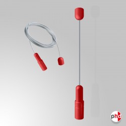 Ceiling to Floor Display Cables, Red Color (Ideal for Window Advertising)