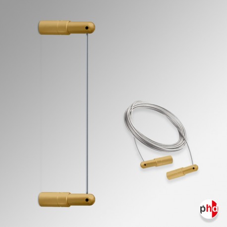 Wall to Wall Display Cables, Gold/Brass Finish (Ideal for Advertising & Art Hanging)