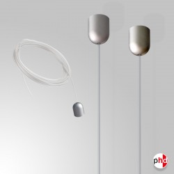 Transparent Ceiling Display Cord, Chrome Finishes (Ideal for Retail Advertising)