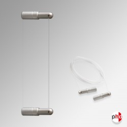 Transparent Wall to Wall Display Cord, Chrome Finish (Ideal for Advertising & Art Hanging)