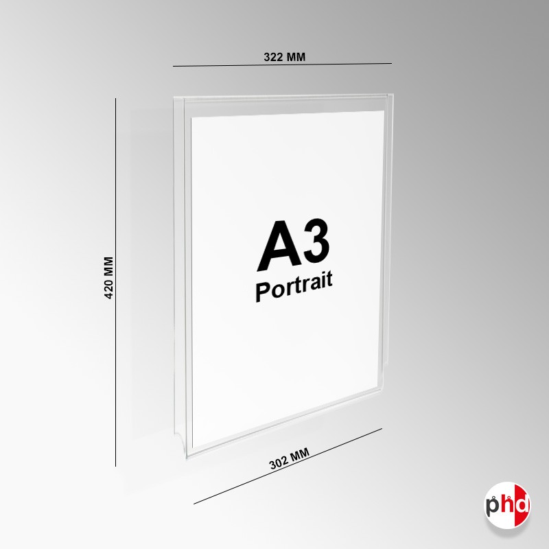 A4 Ritratto Acrilico Poster Supporto Set Cavo Filo Finestra da appendere Display 2 Pocket 
