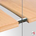 Boss Wood Shelf Support Double, Chrome Finish (Shelving & Cabinets on Cables)