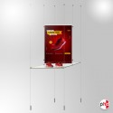 A1 Retail Glass Shelf Unit, Dual-sided Shelving & Poster Display