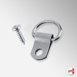 D Ring - Single Hole, Nickel Plated Frame Hanger (Small Screws Included)