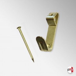 Picture Hook - Single Hole, EB Brass Hanger (Pins Included)