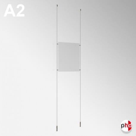 A2 Ready-made Rod Set, Ceiling to Floor Fittings & Poster Pockets (Portrait & Landscape)