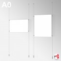 A0 Ready-made Rod Set, Ceiling to Floor Fittings & Poster Pocket (Portrait or Landscape)