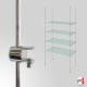 Retail Rod Display Glass Shelving Unit, Single Column (Including Glass Shelves)