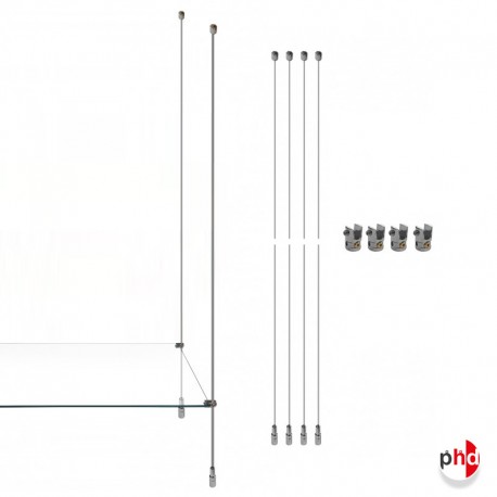 Retail Rod Display Glass Shelving Kit, Fittings Only (No Shelves Included)