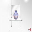 Product Glass Shelf & Mirror Rod Display Unit, Complete (Safety Glass)