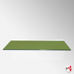 Khaki Green Color Floating Glass Shelf, All Surfaces (6mm Shelving Board)