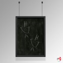 All BLACK Framed Chalkboard Hanging Kit