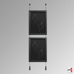 Suspended All BLACK Chalkboard Hanging Kit (Ceiling-to-Floor)