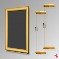 Wall-to-Wall Hanging GOLD Frame Chalkboard Kit (All Gold Cables)