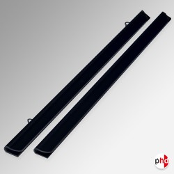 Black Poster Hangers, Plastic Strips x2 for Drawings, Maps, Graphics (30 to 300cm)