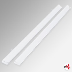 White Poster Hangers, Plastic Strips x2 for Drawings, Maps, Graphics (30 to 300cm)