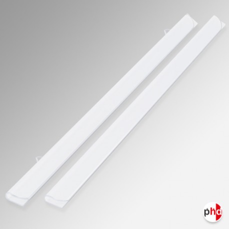 White Poster Hangers, Plastic Strips x2 for Drawings, Maps, Graphics (30 to 300cm)