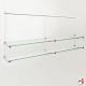 Clip Rail Long Shelving 150cm (Long Glass Shelf & Cables)