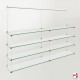 Clip Rail Long Shelving 150cm (Long Glass Shelf & Cables)