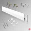 Clip Rail Max Kit, Complete Gallery System Set, Picture Rail & Hooks (Wall Hanging)