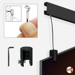 Black Panel Hanging Kits for Black Picture Rails (Clip rail Gallery systems)