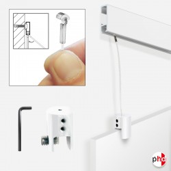 White Panel Hanging Kits for White Picture Rails (Clip rail Gallery systems)