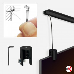 Black Panel Hanging Kit for Black Ceiling Picture Rail (U rail Gallery system)