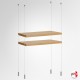 Suspended Wooden Shelving Kits, Ceiling-to-Floor Cable & Shelf Supports Set (No Shelf Boards)